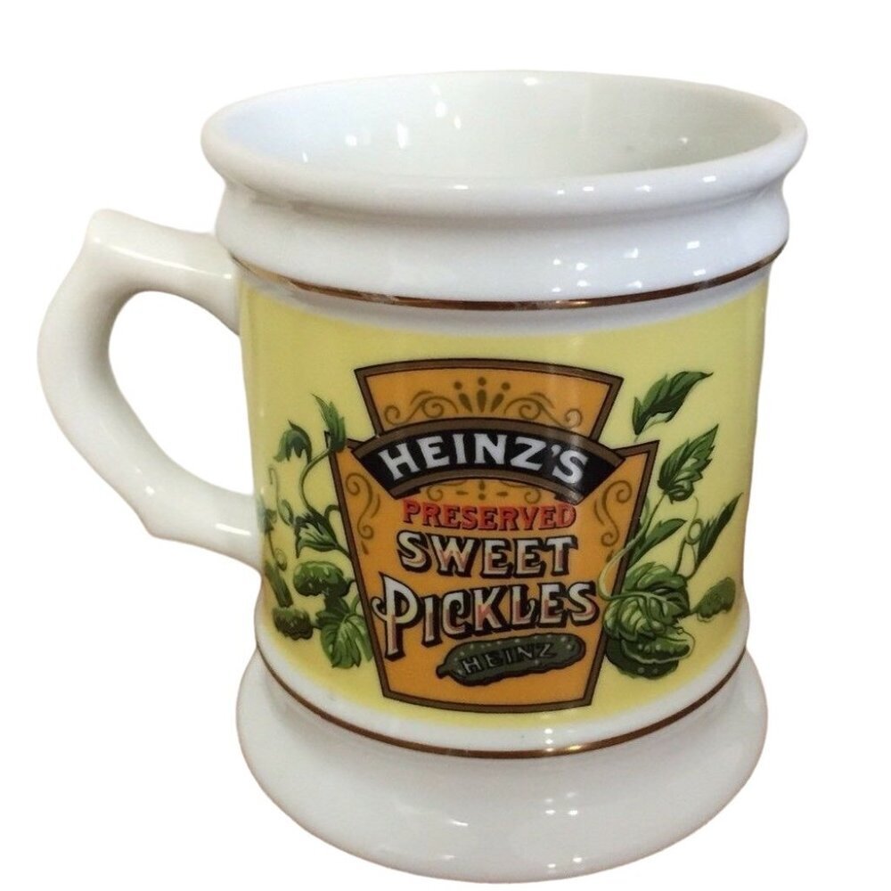 VTG 1982 Heinz Pickles Porcelain‎ Mug Collector's Studio Keystone Sweet Pickle